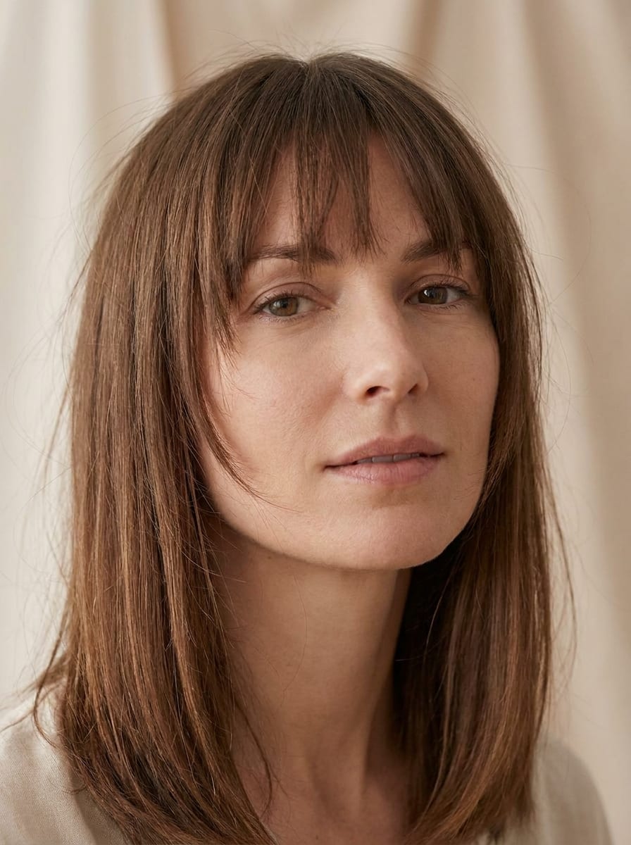 Glatte Haare mit Bottleneck Bangs - Frisur für glatte Haare